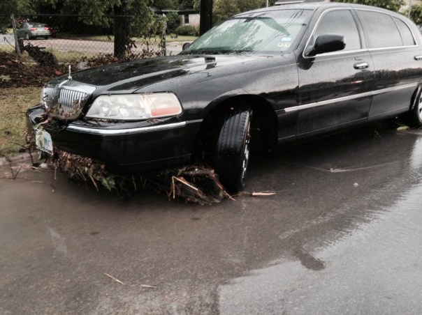 Cars parked along Chesterfield were caught in the flood.